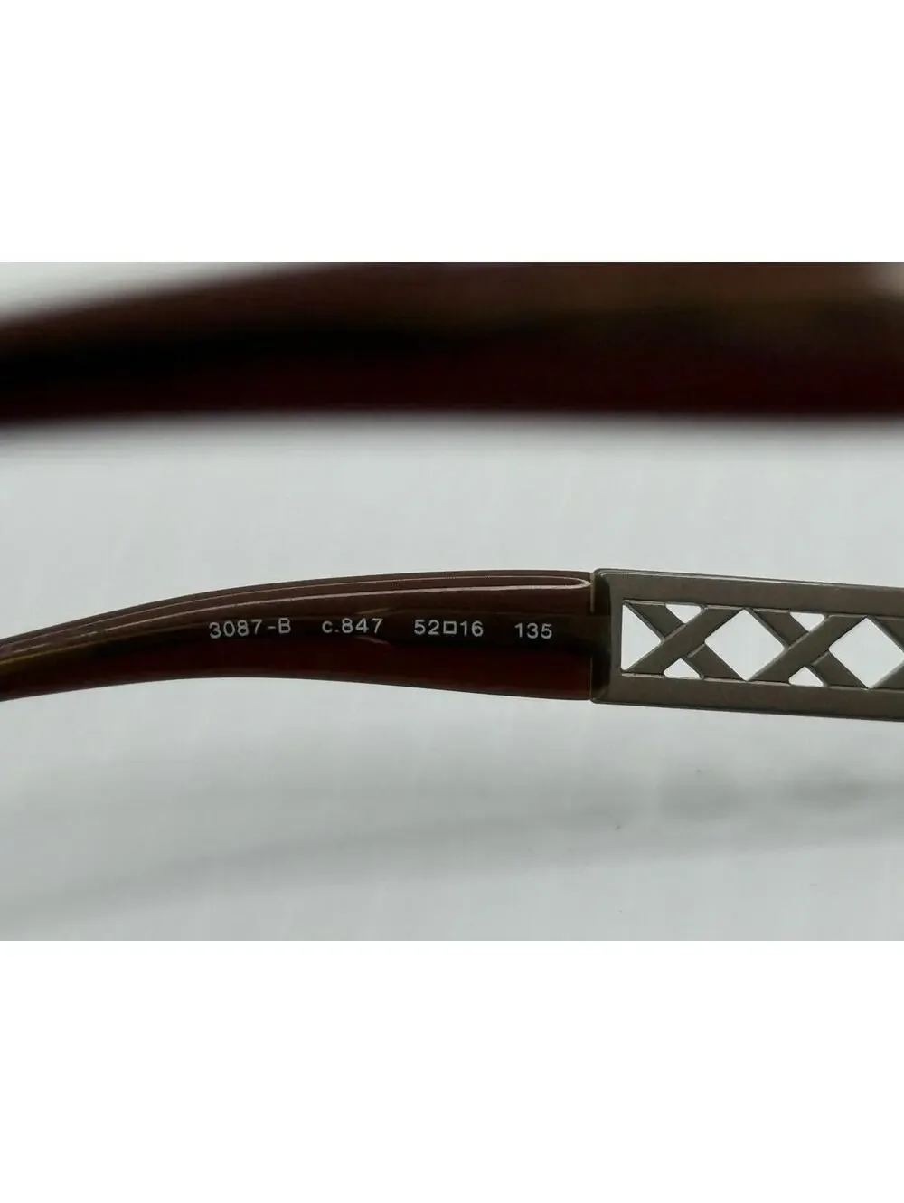 Rare Authentic Chanel 3087-B c.847 Black/Brown 52mm Frame Only